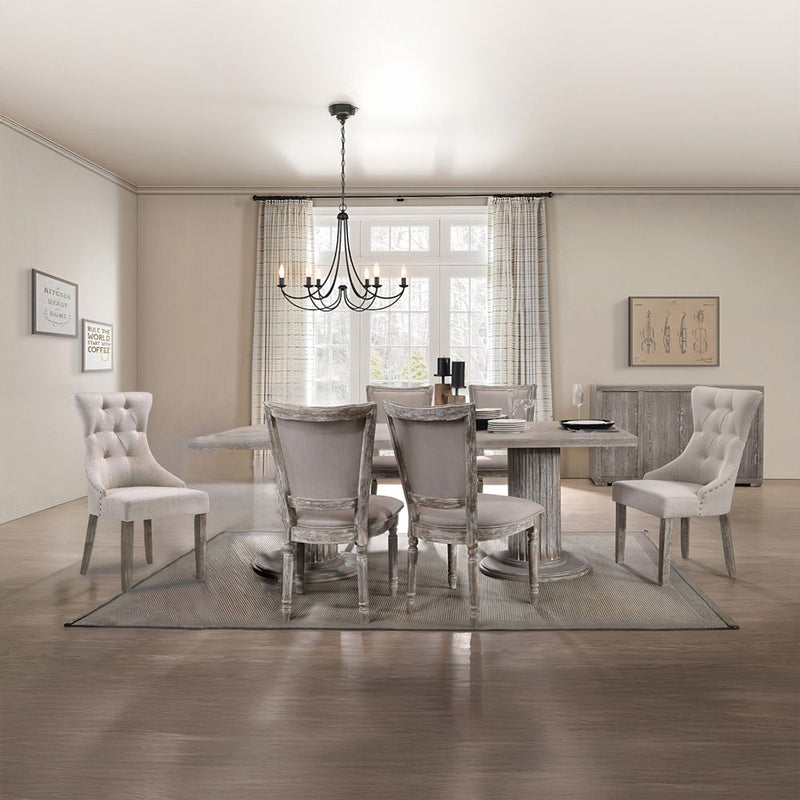 Gabrian - Side Chair (Set of 2) - Fabric & Reclaimed Gray - Atlantic Fine Furniture Inc