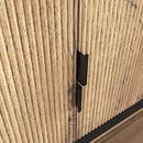 Grain 4 Door TV Cabinet, An Ideal Choice For TV And Item Storage In Modern Homes, A Perfect Blend Of Nordic And Modern Minimalist Styles - Black