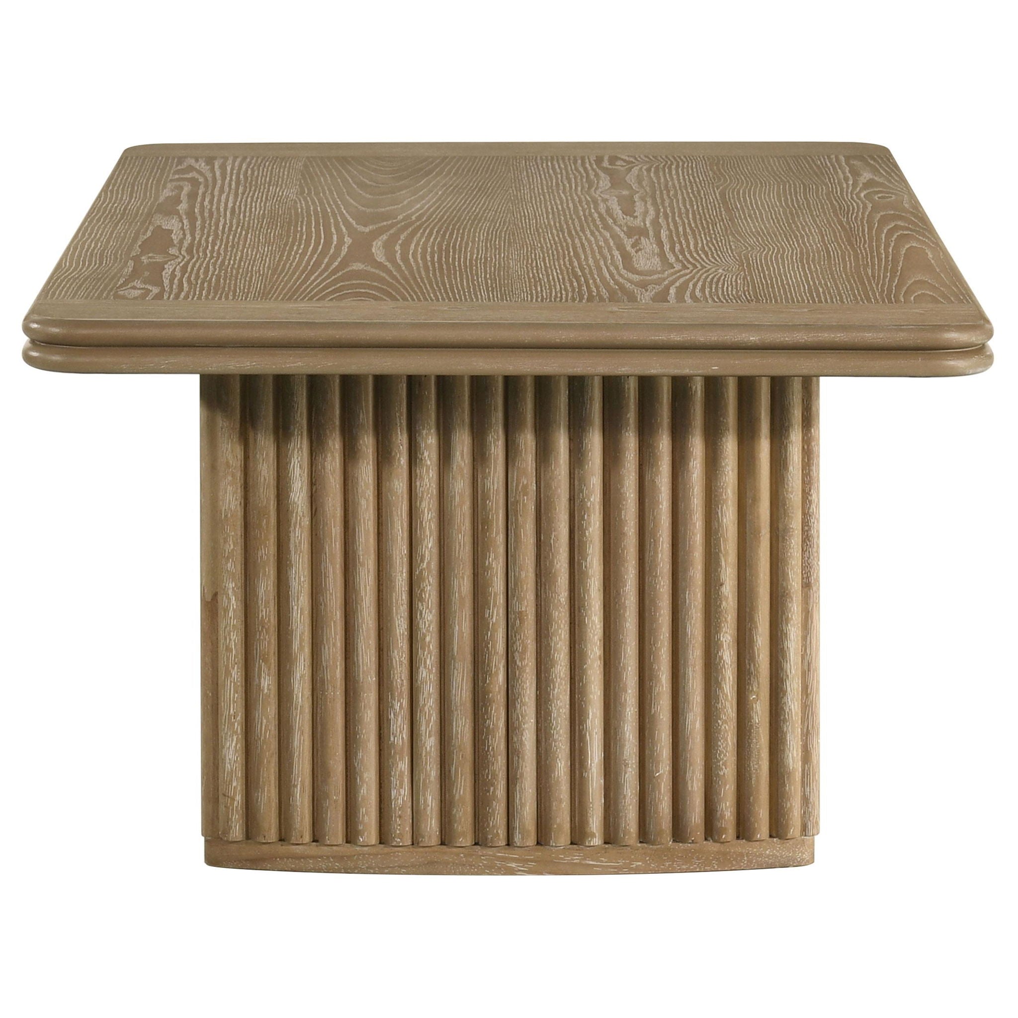 Adina 2-piece Wood Coffee Table Set Distressed Light Brown - Atlantic Fine Furniture Melbourne FL