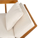 Outdoor Patio Daybed Sofa, 3 Seat Sofa With Foldable Arm 4 Back Pillows