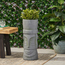 Classic Flower Planter With Magnesium Oxide Material - Stone Gray