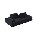 Multifunctional Convertible Sofa Bed With 2 Tumbler Backrests And 2 Pillows, Deep Seat Couch