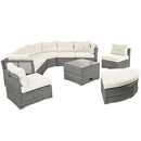 Patio Furniture Set Outdoor Daybed Rattan Sectional With Cushions And Center Table