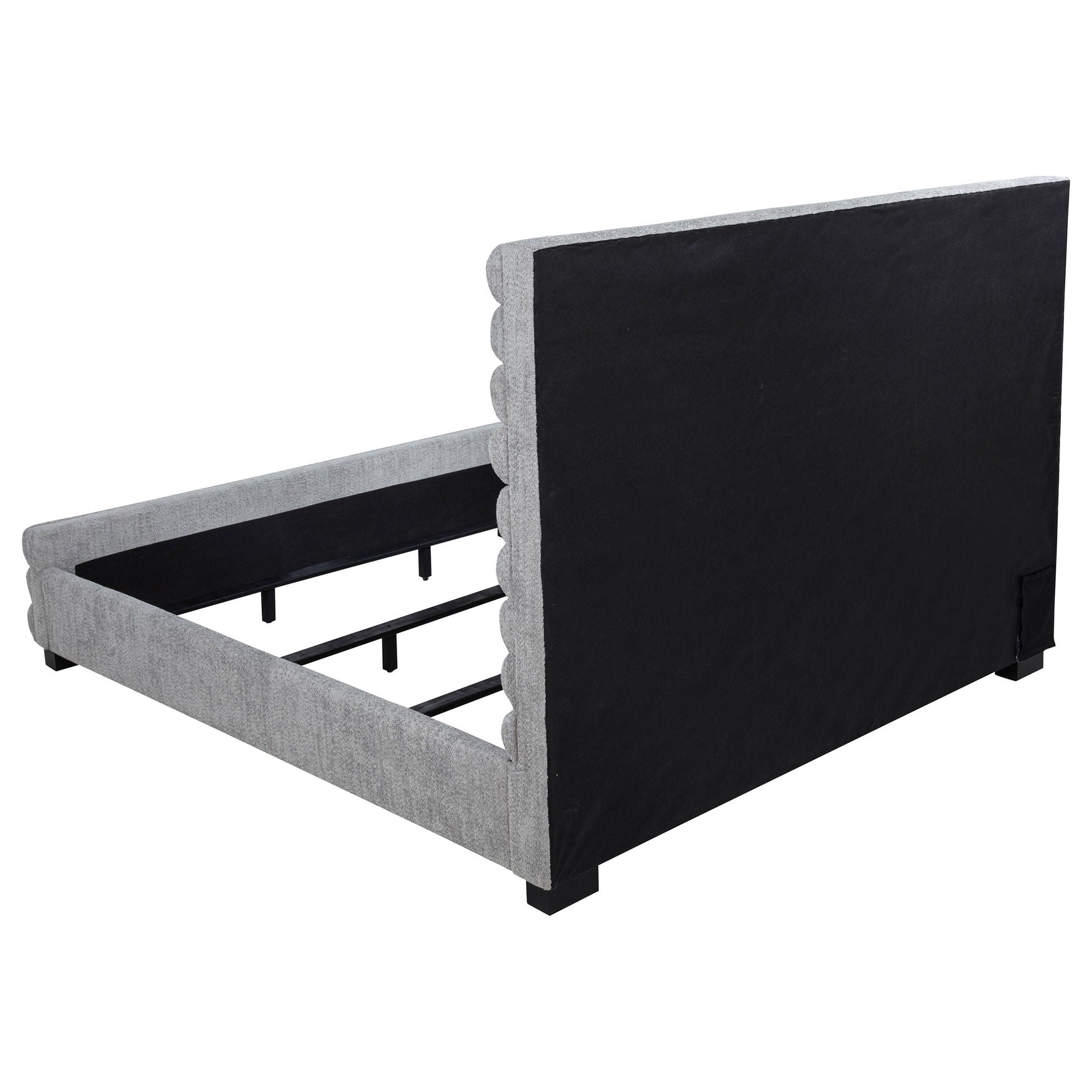 Patricia 58-inch Boucle Upholstered Eastern King Bed Grey