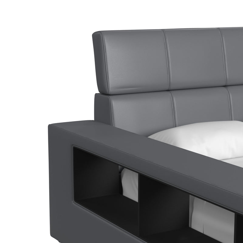 Valari - Full PU Bed - Gray