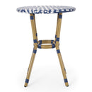 French Bistro Table Outdoor Elegance - White / Blue