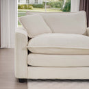 Modern 2 Seater With 4 Pillows, Upholstered Deep Seating Loveseat