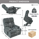 Oversized Power Lift Recliner Chai With Remote Control, Side Pocket, Spacious Seat