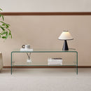 Clear Glass TV Table, Tempered Glass Stand For Living Room Decor - Transparent