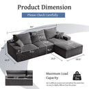 L Shaped Sectional Sofa, Full Compression 3 Seater Cloud Couch With Chaise