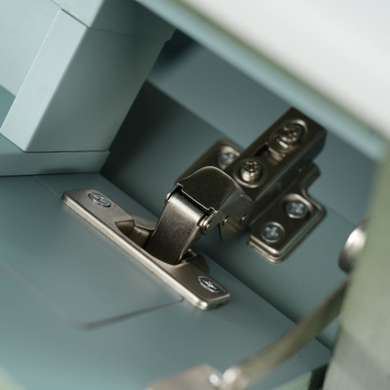 Bathroom Vanity With Rectangle Sink, Tip Out Tray - Antique Blue Green