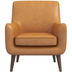 Alex - Tan Leather Lounge Chair - Orange