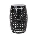 Modern Outdoor Metal End Table Set With Durable Iron Frame - Black