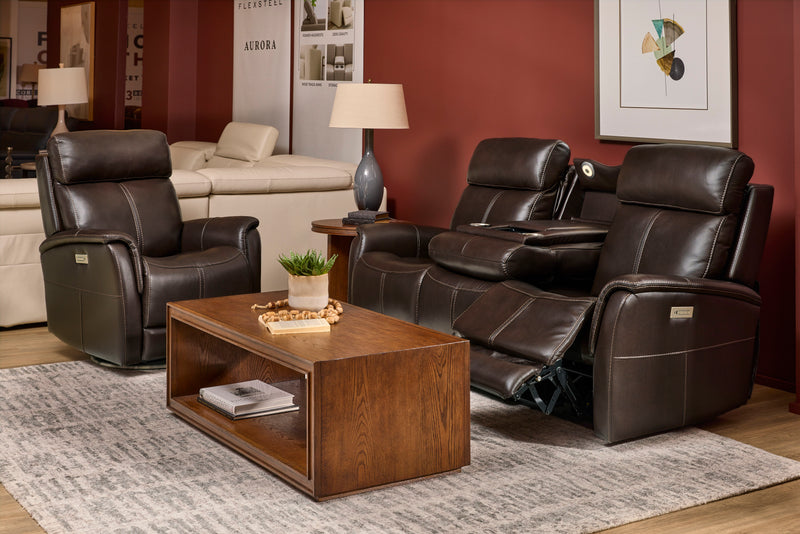 View - Power Swivel Recliner With Power Headrest