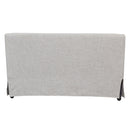 Slip Covered Settee With Casters - Beige