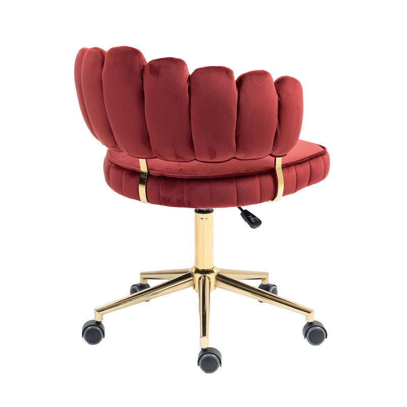Modern Velvet Home Office Desk Chair With Adjustable Height And Swivel Wheels