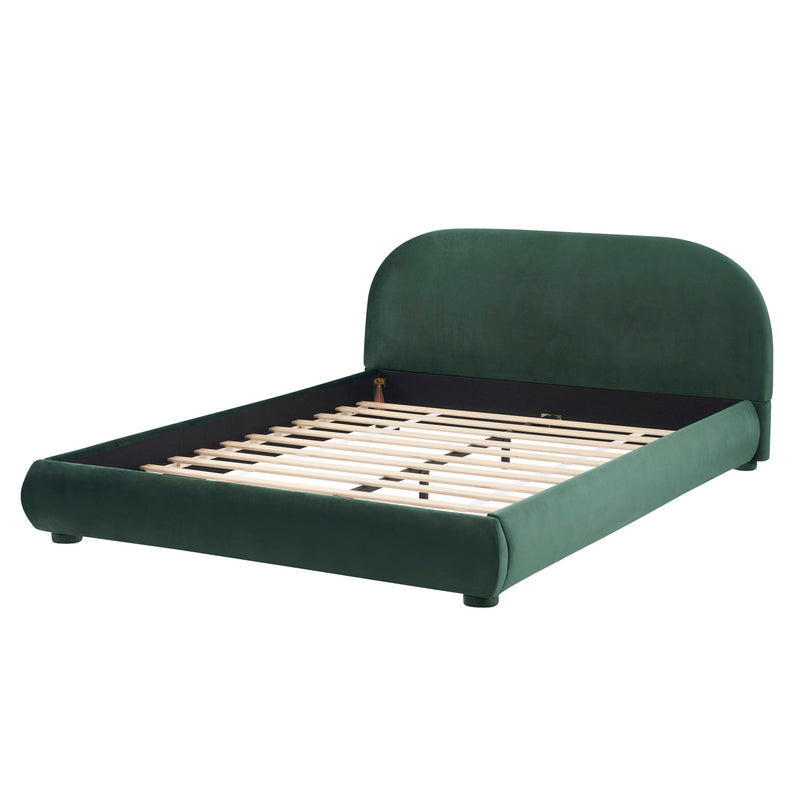 Upholstered Simple Modern Bedroom Bed With Curved Headboard