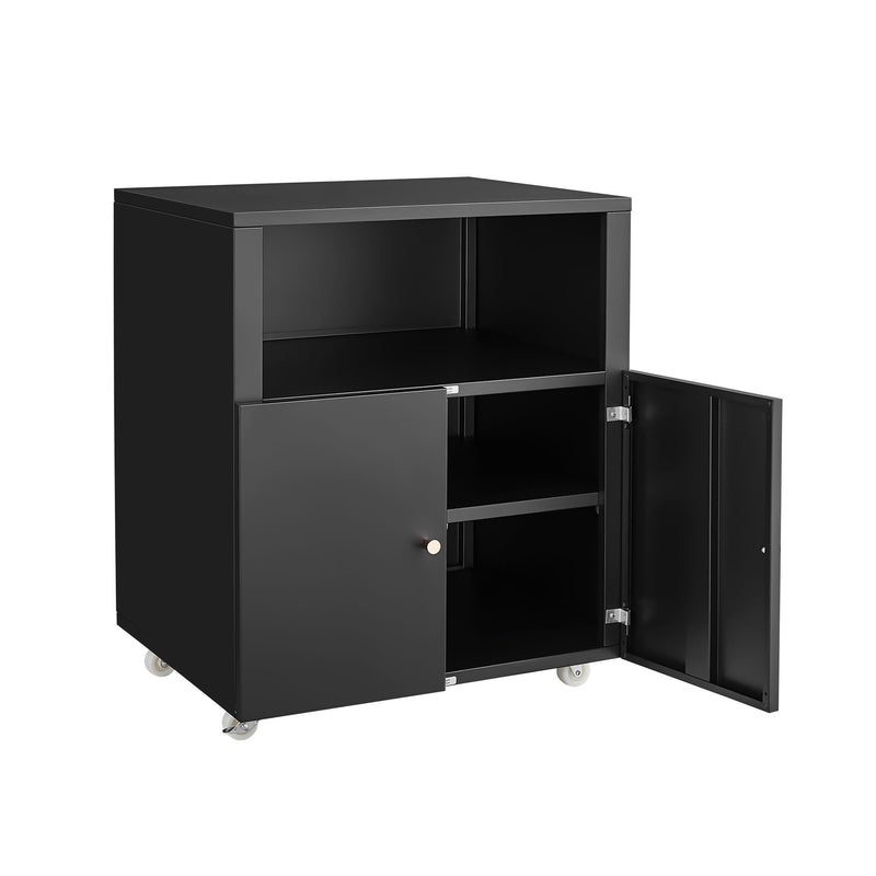 Home Office Printer Stand With Wheels And File Cabinet
