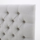 Queen Size Headboard With Button Tufting - Light Gray