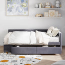 L Shaped Upholstered Platform Bed With Storage And Drawers