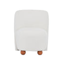 Modern Low Back Accent Upholstered Armless Living Room Chairs, Round Feet