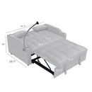 Modern Velvet Loveseat With Pullout Bed, Adjustable Reclining Backrest