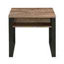 Aflo - End Table - Weathered Oak & Black