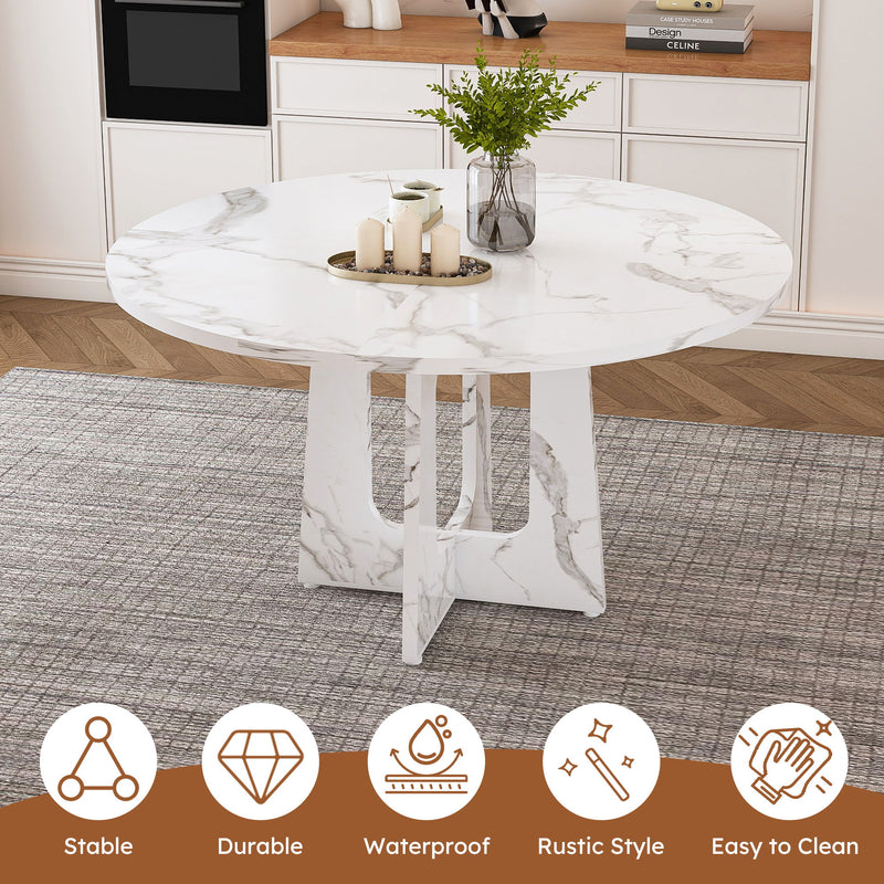 Round Dining Table For 4 - White