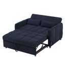 Loveseat Sofa Pull-Out Bed With Adjustable Backrest, 3 USB Ports And 2 Lumbar Pillows For Living Room