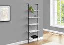 Bookshelf, Bookcase, Etagere, Ladder, 5 Tier, For Office, Marble Look Contemporary & Modern