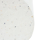 Outdoor Terrazzo Concrete Drum End Table, Living Room Accent Table - White Terrazzo