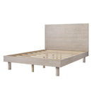 Modern Concise Style Solid Wood Grain Platform Bed Frame, Full, Stone Gray