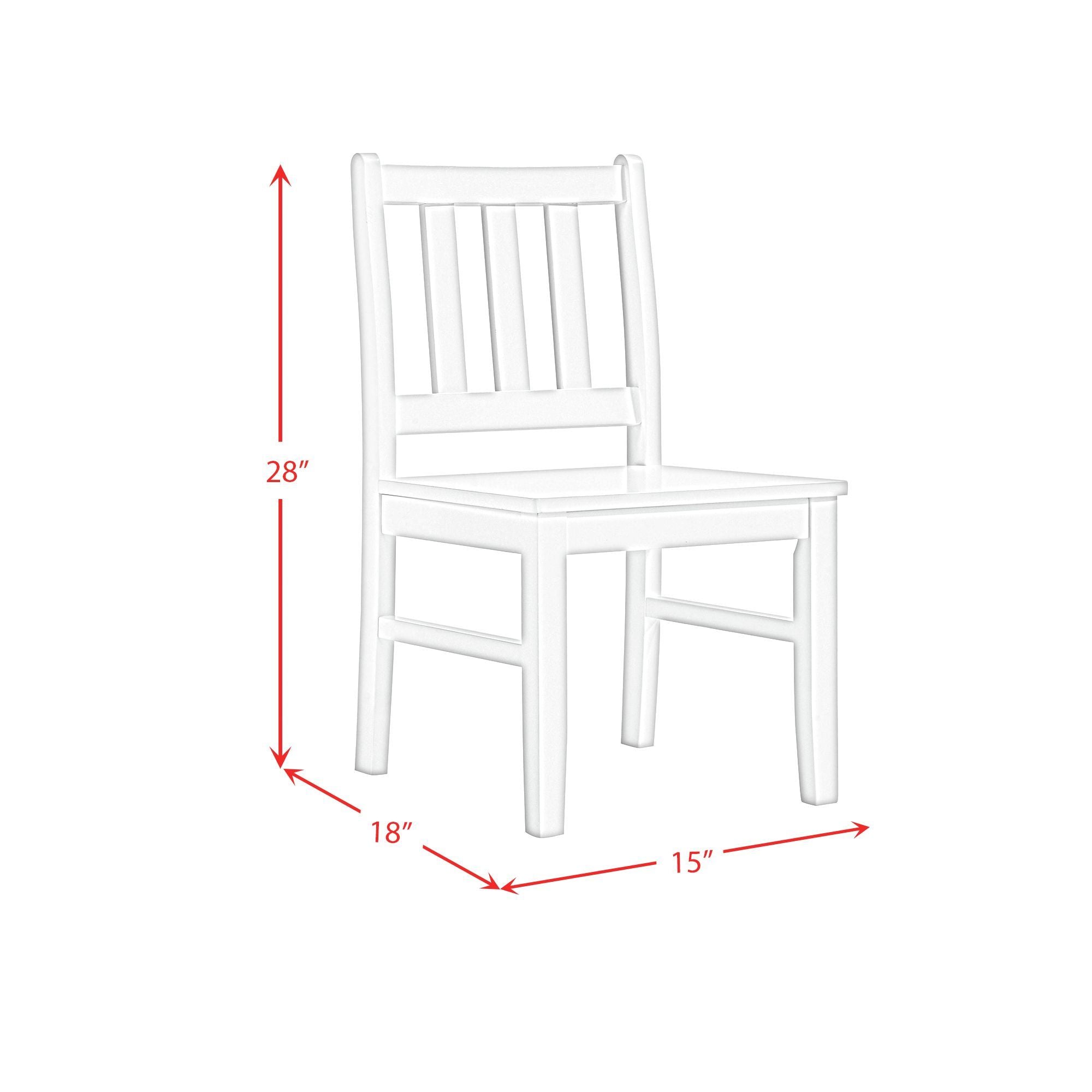 Travis Youth - 5 Piece Dining Set With Table And 4 Chairs - White - Atlantic Fine Furniture Melbourne FL
