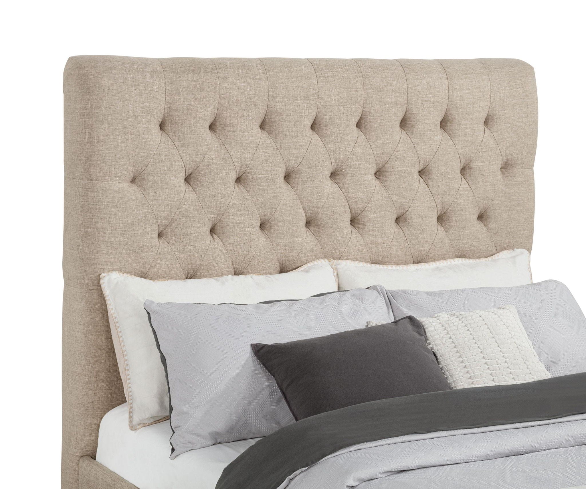 Chloe Upholstered Full Panel Bed Oatmeal