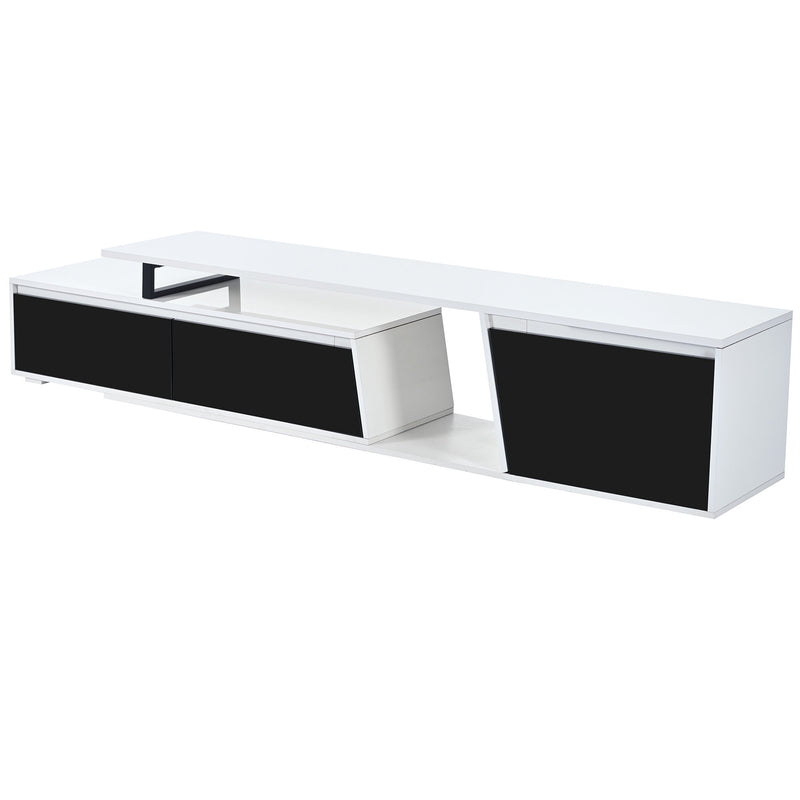Minimalist Rectangle Extendable TV Cabinet With 2 Drawers And 1 Cabinet