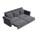 3 In 1 Convertible Sleeper Sofa With Nailhead Trim & Rolled Arm