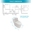 1 Piece Toilet, Dual Flush, Soft Closing Seat - White