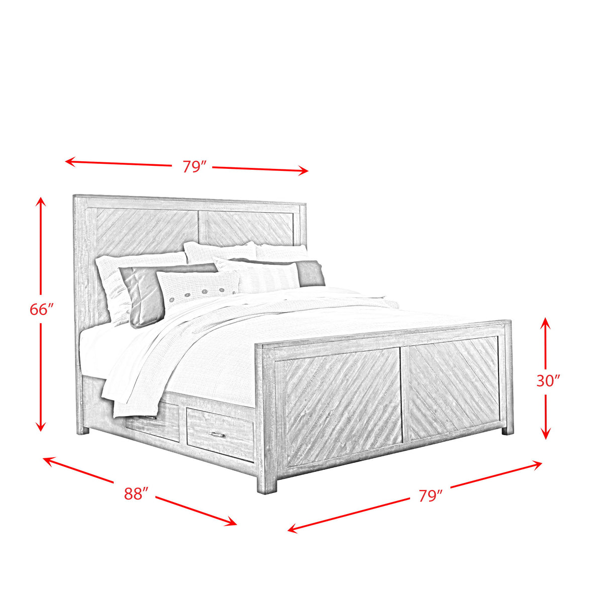 Jax Platform Storage Bed in Dark Brown by Elements International, view 6