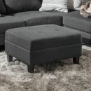 Ottoman With Birch Wood Legs And Cushioned Top For Comfort