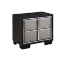 Nicola - Nightstand - Silver Synthetic Leather & Black