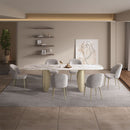 Cora - Dining Table - Ceramic Top & Golden Champange