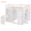 Loft Bed With Wardrobe, Desk And Shelves