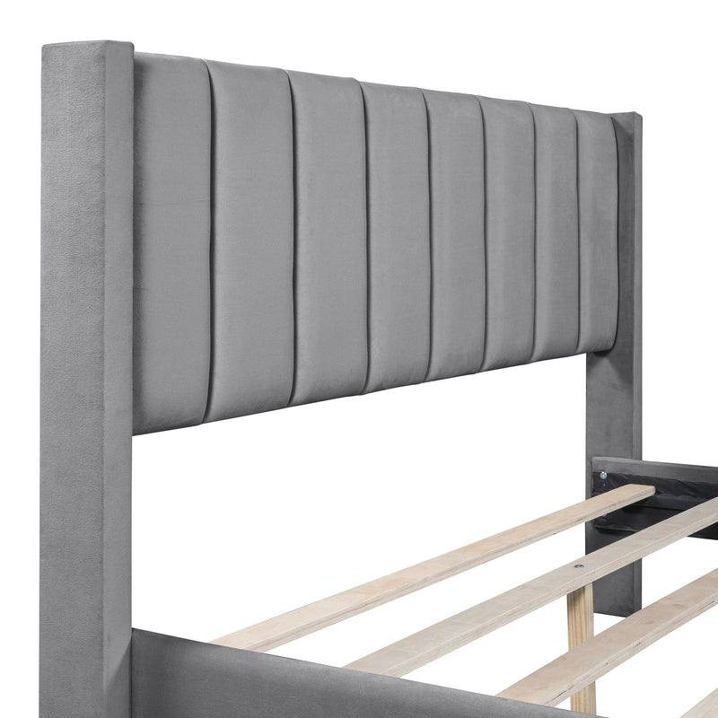 Storage Elegant Upholstered Platform Bed With Drawer