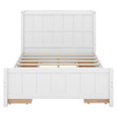 Full Size Platform Bed with Drawers and Storage Shelves, White