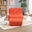 Modern Indoor Fluffy Bean Bag Chair With Memory Foam And Ottoman, Super Soft