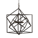 3 Light Metal Chandelier, Hanging Light Fixture With Adjustable Chain For Kitchen, Bulb Not Included - Black