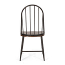 Rustic Farmhouse Style Dining Chair With Spindle Backrest - Dark Brown