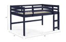 Lara - Twin Loft Bed - Navy Blue