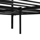 Industrial Platform Queen Bed Frame/Mattress Foundation with Rustic Headboard and Footboard, Strong Steel Slat Support, No Box Spring Needed, Noise Free, Easy Assembly