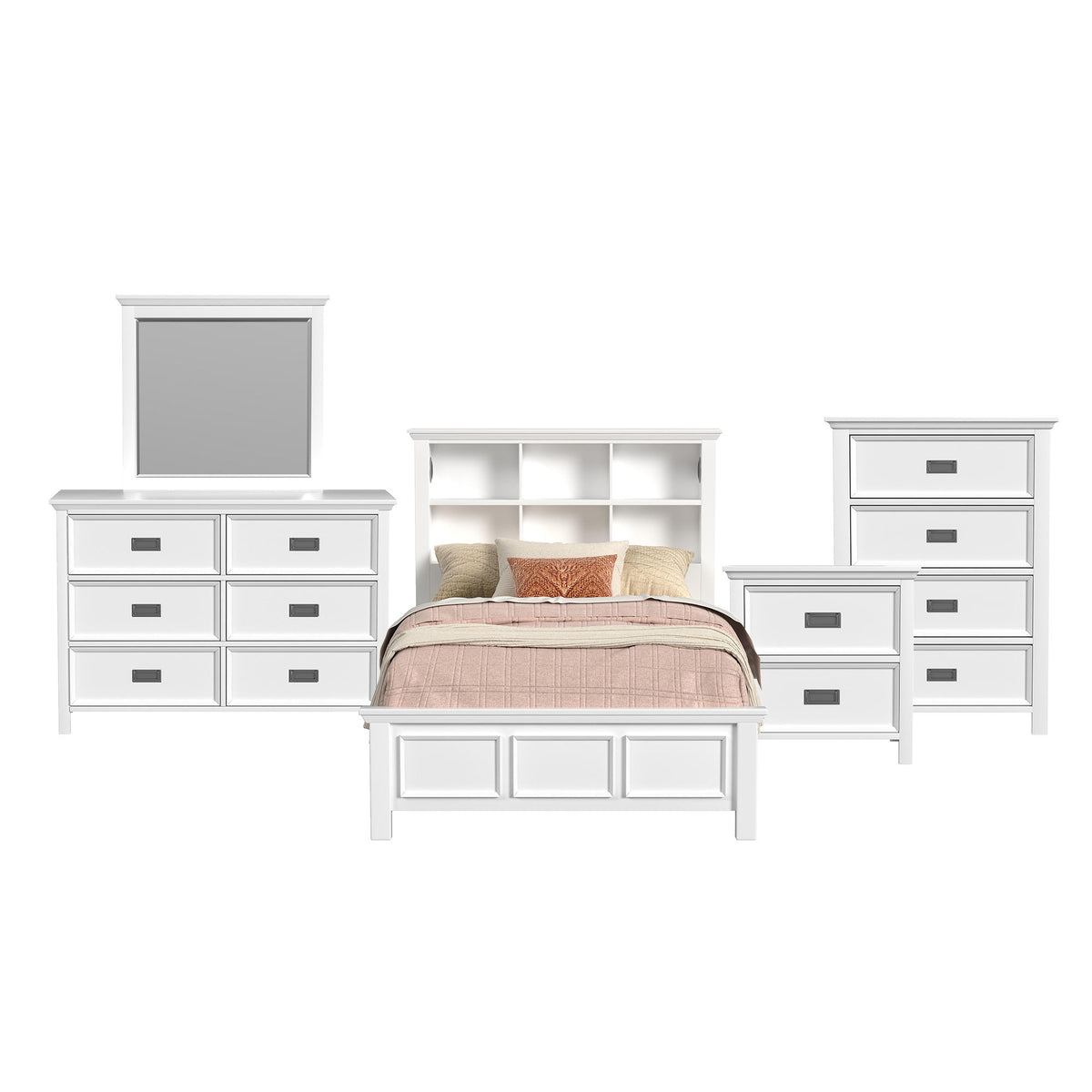 Hampton Kids Bookcase Bedroom Set in Black by Elements International, view 8